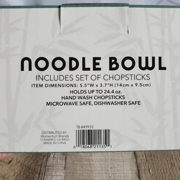 Noodle Bowl with Wooden Chopsticks sz 24 fl oz NIB/NWT - Picture 7 of 7